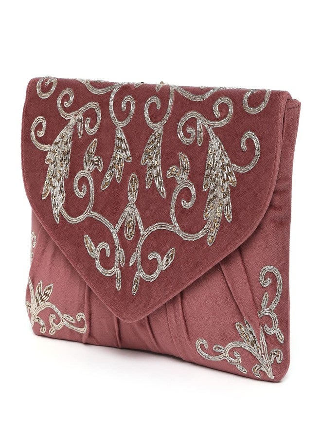 Peora Clutch Purses For Women Wedding Handmade Evening Handbags Party Bridal Clutch (C85Pk), Pink - Image 4